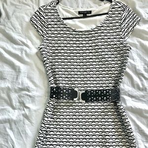 Black & White Dress with Belt